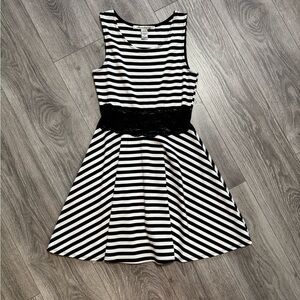 Juniors Striped Black and White Dress